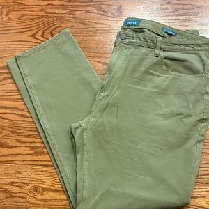 TAYLRD Men's signature tapered tailor fit Olive Green Pants 5 pocket has stretch